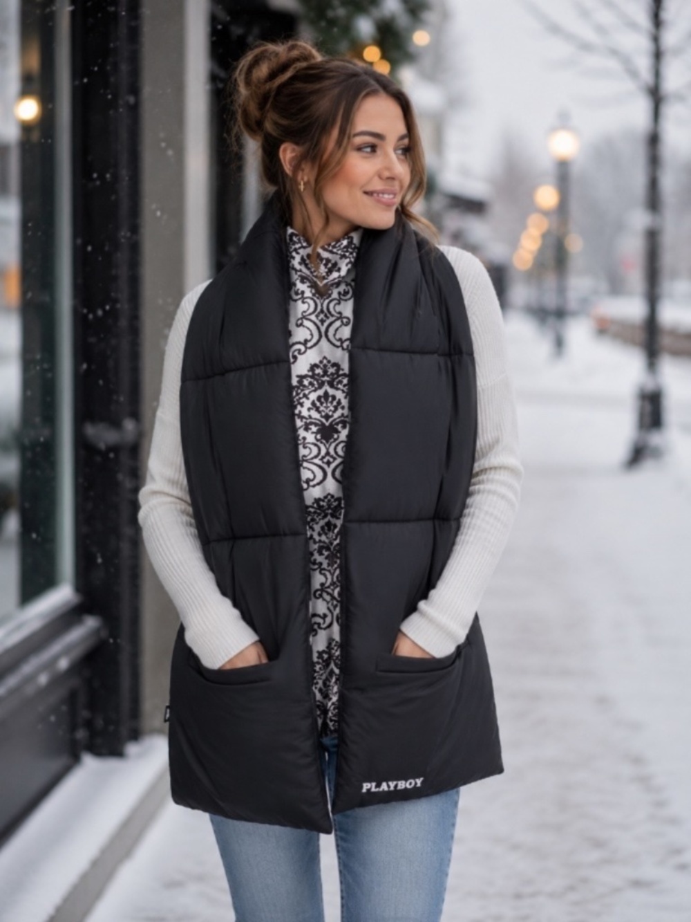 Playboy Scarf Puffer Style